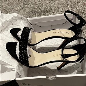 Aldo Black Studded Heels
